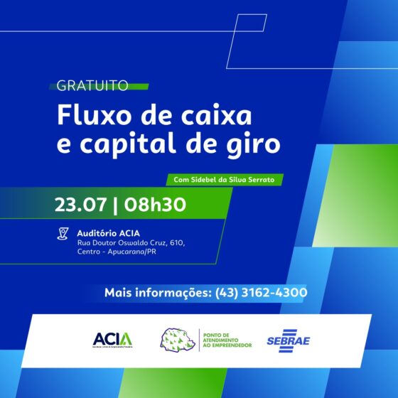 OFICINA GRATUITA:  FLUXO DE CAIXA E CAPITAL DE GIRO