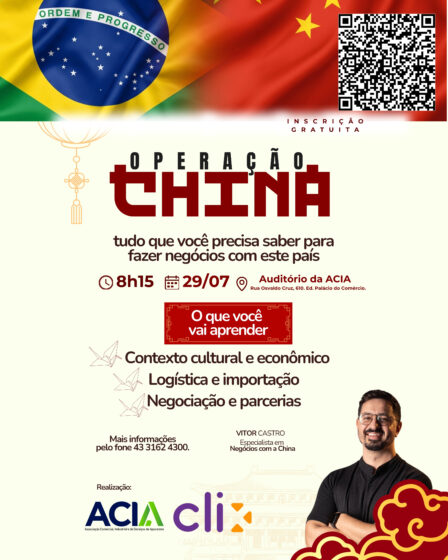 Palestra gratuita da ACIA mostra como empresários podem fazer negócios com a China